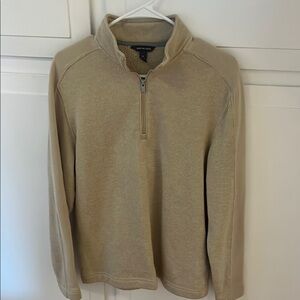 Men's Beige Half-Zip Sweater